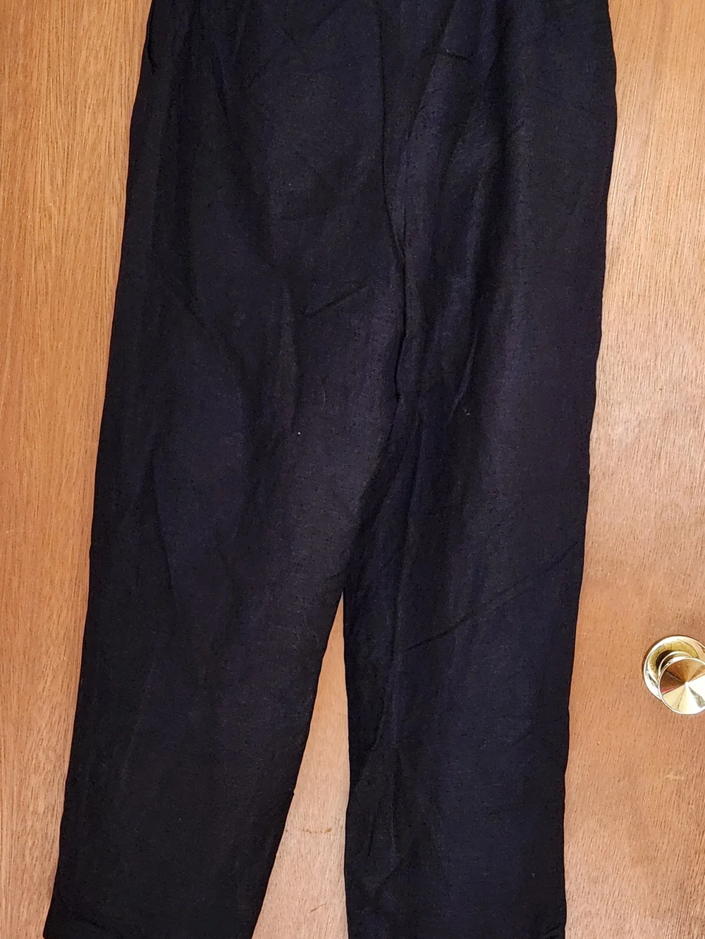 David N Women's Black Linen  Dress Pants - Tailored Straight Leg Size 6